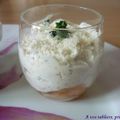 Verrines fromage frais, saumon, cacahuète