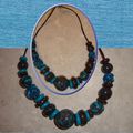 collier boules métal turquoise