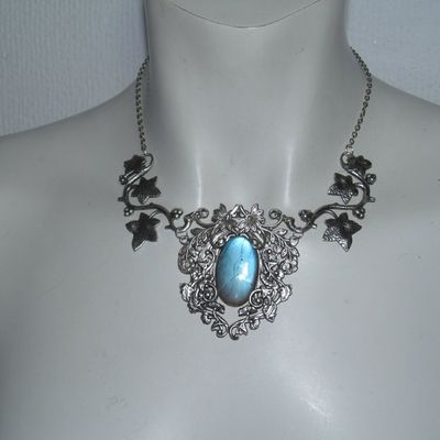 Collier Bijou Mariage Elfique Medieval Fantasy Labradorite Elven Elvish Cosplay Wedding Necklace