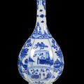 A Chinese blue and white bottle vase, Kangxi period (1662-1722)