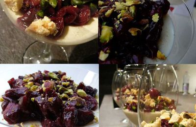 Panna cotta aux cerises et pistaches