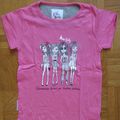 T-shirt rose et motifs 4 filles - Miss girly - 4 ans -  NEUF - 2 euros -