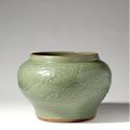 An attractive 'Longquan' celadon jar, Yuan dynasty (1279-1366)