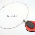 COL331 - Collier géométrique en acier et tagua