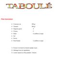 Recette de Taboulé