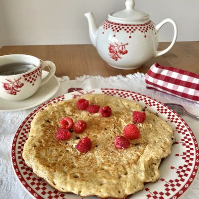 Pancake healthy aux framboises