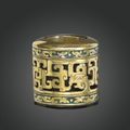 A parcel gilt and enameled archer's ring, Qianlong period