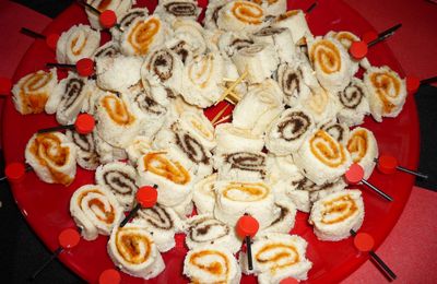Brochettes apéritives de roulés 3 parfums