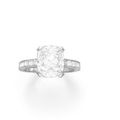 An exquisite 4.44 carats cushion-cut diamond ring