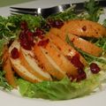 Poires et canneberges en salade