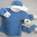 tricot laine bb fait main, bebe tricot, layette, modele, fait main