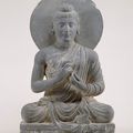 Seated Buddha in the Attitude of Preaching, 2nd-3rd century, Pakistan, Gandharan Region (Kushan Empire)