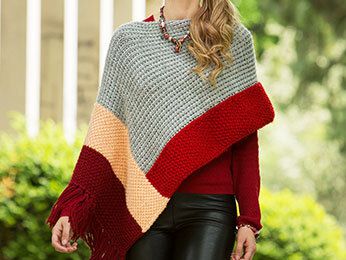 Ce modèle de poncho plein de couleur!