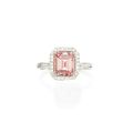 Fancy Intense Pink Diamond and Diamond Ring