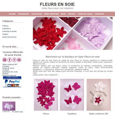 La nouvelle boutique Fleurs en soie est en ligne