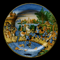 An Urbino “Istoriato” Maiolica Plate, “Horatius Cocles Defends a Bridge Against the Etruscans”, c. 1550