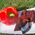 gâteau fondant au poivron rouge piment d'espelette et chocolat noir!!