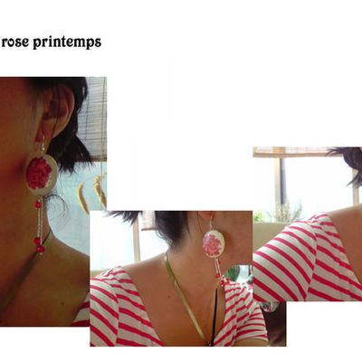 Boucles d'oreilles rose printemps - VivianeCréation