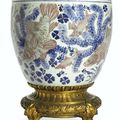 A copper-red-decorated blue and white jardinière, Kangxi period (1662-1722)