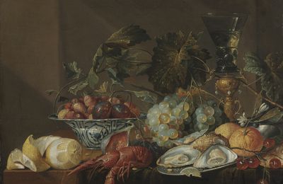 Still-Life with Crayfish, Oysters, and Fruit, late 1600s or early 1700s, follower of Cornelis de Heem