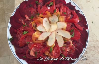 carpaccio de betterave et tomates