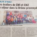 Paru dans la Presse : le voyage scolaire des CM1/CM2