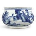 A blue and white 'landscape' censer, Qing dynasty, Kangxi period (1662-1722)