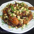 Poulet à la pâte de cacahouètes, au soja et ciboulette