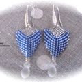 BOUCLES D'OREILLES FEUILLES BLEUES