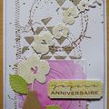 Carte anniversaire "orchidée et triangle" ...