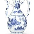 A blue and white ewer, late Ming dynasty