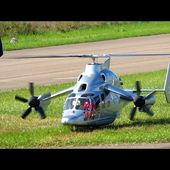 35KG UNIQUE RC HYBRID TURBINE HELICOPTER X3 EUROCOPTER MODEL DEMONSTRATION FLIGHT