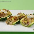 Courgettes farcies à l'oignon et au gorgonzola