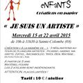 Ateliers enfants pour les vacances scolaires de Pâques.