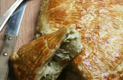Méga chausson aux poireaux et Roquefort