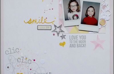 1 page { Love you to the moon and back } + 1 carte inspiration " 4enscrap " 