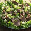 SALADE AU ROTI DE BOEUF PESTO ET RAISINS