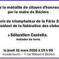 BÉZIERS - HOMMAGES A SÉBASTIEN CASTELLA