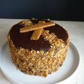 Entremet chocolat, praliné et vanille