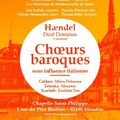 Choeurs Baroques le mardi 28 mai à la chapelle St Philippe de Meudon 