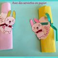 Déco de Pâques, idée n°2: Des attache-serviettes sous le signe du lapin!