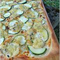 Flammekueche courgettes et fourme d'Ambert