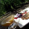 Grandmother's Day (1) : bar rôti au cumin, consommé de fenouil mentholé et purée de pommes de terre vitelottes