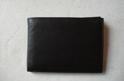 portefeuille en cuir noir 13 base/9.5 hauteur 