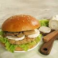 Burger végétarien au chèvre, champignons et flocons d'avoine