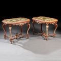 A pair of Italian polychrome-painted lacca povera console tables, Venice, mid-18th century
