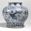 A large blue and white 'Phoenix' jar, Ming dynasty, circa 1500