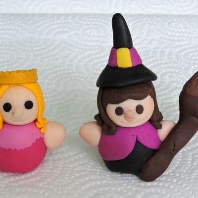 PHOTOS : MES CREATIONS EN PATE FIMO (2 PERSONNAGES) ET 2 PAYSAGES