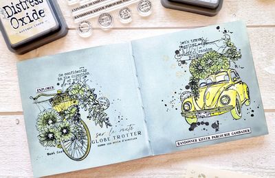 Une double page d'Art Journal par Flo