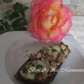 Aubergines farcies au hachis de rouelle de porc de ma ferme et au fromage de raclette